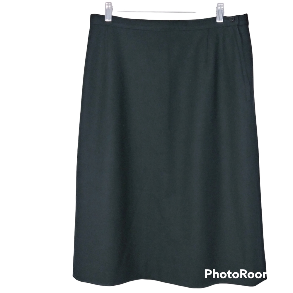 Pendleton Vintage Black Virgin Wool Knee Length Skirt 18